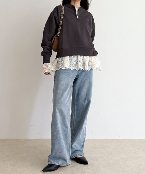 fredy emue（フレディエミュ） トレーナー スウェット ハーフジップ裏