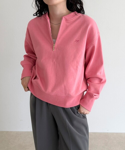 fredy emue（フレディエミュ） トレーナー スウェット ハーフジップ裏