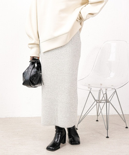 emesuelee スカート フィルムラメニットタイトスカート : ZOZOTOWN