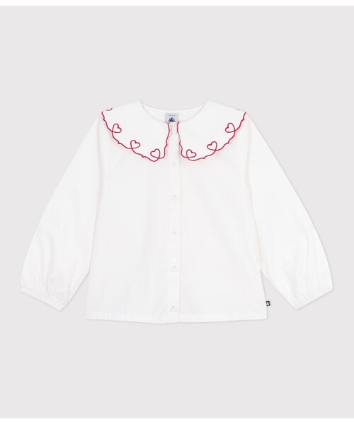 PETIT BATEAU（プチバトー） ブラウス シャツ 長袖ブラウス キッズ PETIT BATEAU フリルネックブラウス95 2着セット