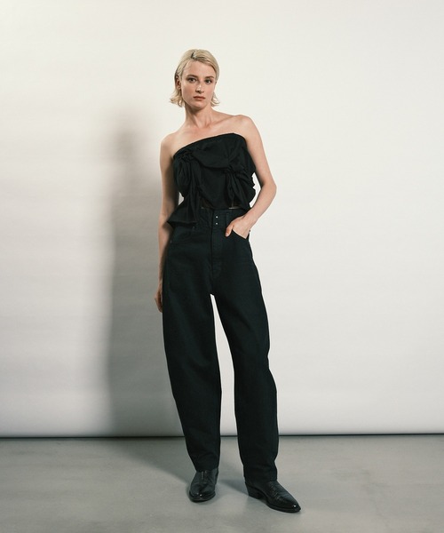 TANAKA タナカ overdye black TANAKA（タナカ） ジーンズ TAPERED JEAN TROUSERS OVERDYE BLACK