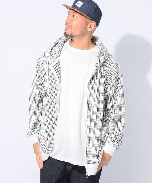 パーカー PLEGGI (プレッジ) BIGワッフル フルジップ メンズ