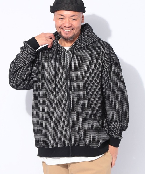 大きいサイズ メンズ PLEGGI プレッジ ビッグワッフル フルジップ パーカー 秋冬新作 65-78428-2 パーカー PLEGGI (プレッジ) BIGワッフル フルジップ メンズ