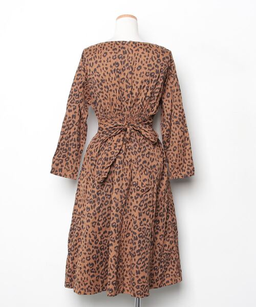 「A part by」 花柄長袖ワンピース FREE ブラウン レディース_画像2