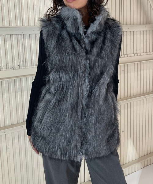 Roger&Raw（ロジャーアンドロウ） ベスト ジレ スタンドネックフェイク