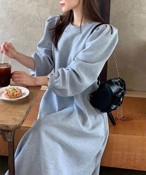 Sally Lunn ワンピース パフスリーブスウェットワンピ : ZOZOTOWN