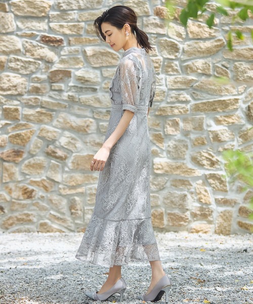 「DRESS PLUS」 半袖ワンピース S ブラウン レディース_画像9