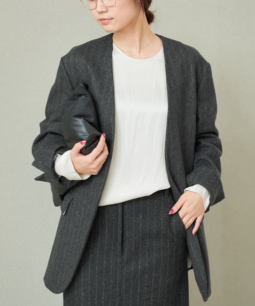 plage（プラージュ） ジャケット ノーカラージャケット R'IAM メルトン