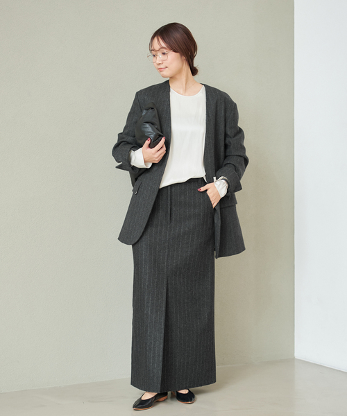 【専用】一度のみ着用　R'IAM シェイプノーカラージャケット　plage R'IAM シェイプノーカラージャケット（ノーカラージャケット）｜Plage