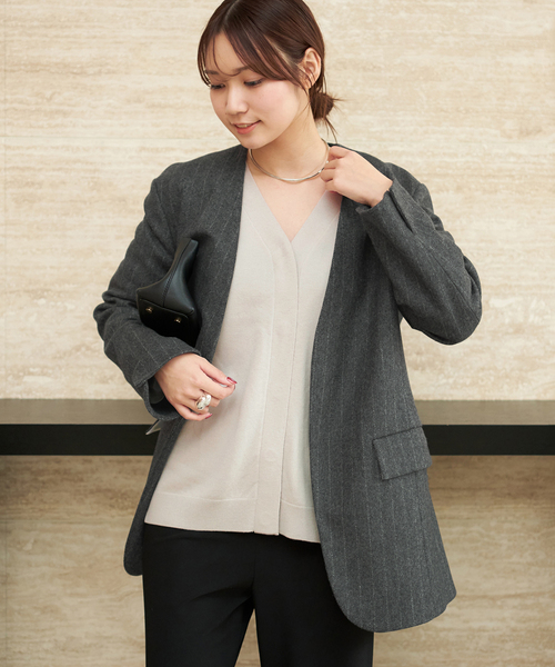 plage（プラージュ） ジャケット ノーカラージャケット R'IAM メルトン