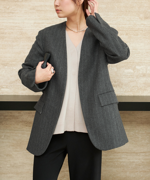 plage（プラージュ） ジャケット ノーカラージャケット R'IAM メルトン