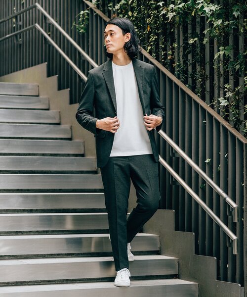 EDIFICE テーラードジャケットFOXBROTHERS & CO.生地使用 EDIFICE（エディフィス） テーラードジャケット MEDIUM ブラック