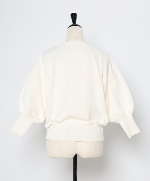 「Bonjour Sagan」 「ANDSEARCH」7分袖ニットカーディガン FREE オフホワイト レディース_画像7