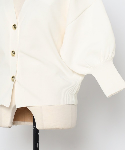 「Bonjour Sagan」 「ANDSEARCH」7分袖ニットカーディガン FREE オフホワイト レディース_画像9