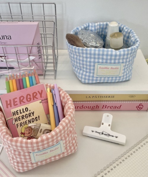 収納 チェック柄収納バスケット : ZOZOTOWN Yahoo!店 - 通販 - Yahoo