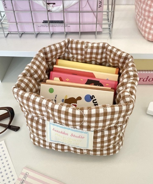収納 チェック柄収納バスケット : ZOZOTOWN Yahoo!店 - 通販 - Yahoo