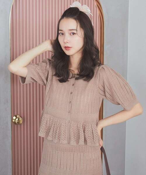 [earth music&ecology] вязаный ансамбль M свет бежевый женский 