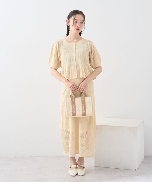 [earth music&ecology] вязаный ансамбль M свет бежевый женский 