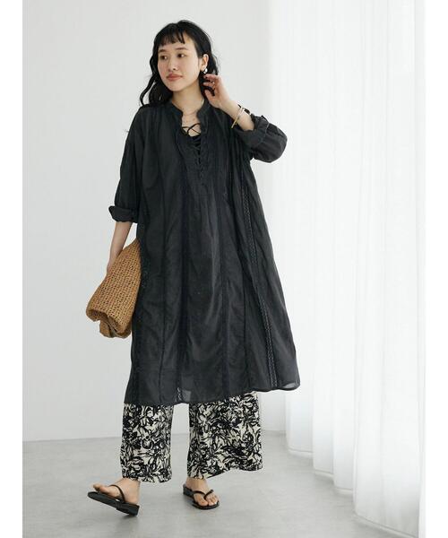 「CRAFT STANDARD BOUTIQUE」 長袖ワンピース FREE チャコールグレー レディース_画像2