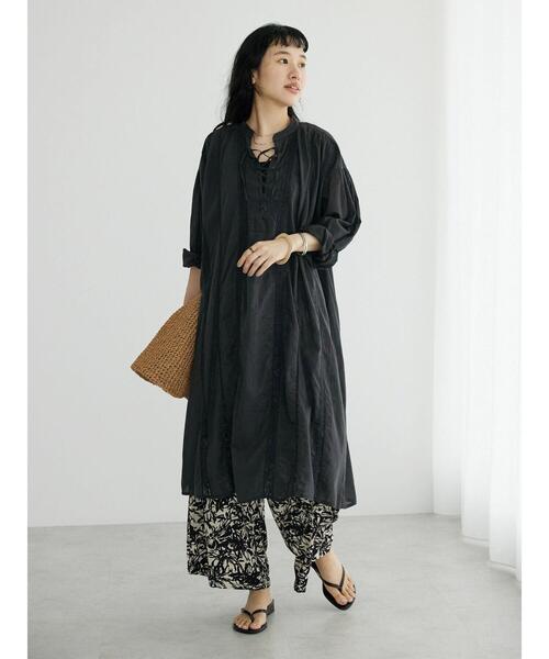 「CRAFT STANDARD BOUTIQUE」 長袖ワンピース FREE チャコールグレー レディース_画像7