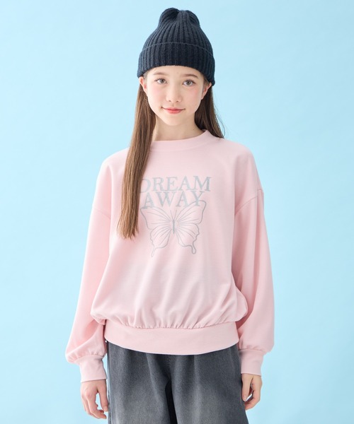 BISKEE トレーナー バタフライロゴプリントスウェットプルオーバー