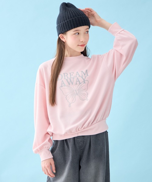 BISKEE トレーナー バタフライロゴプリントスウェットプルオーバー