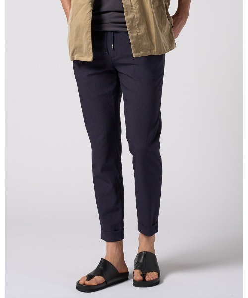 uvカット スラックス tuck slim slacks メンズの画像