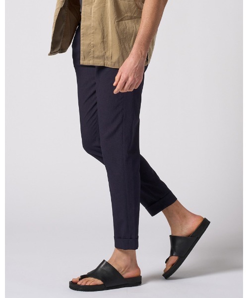 uvカット スラックス tuck slim slacks メンズの画像