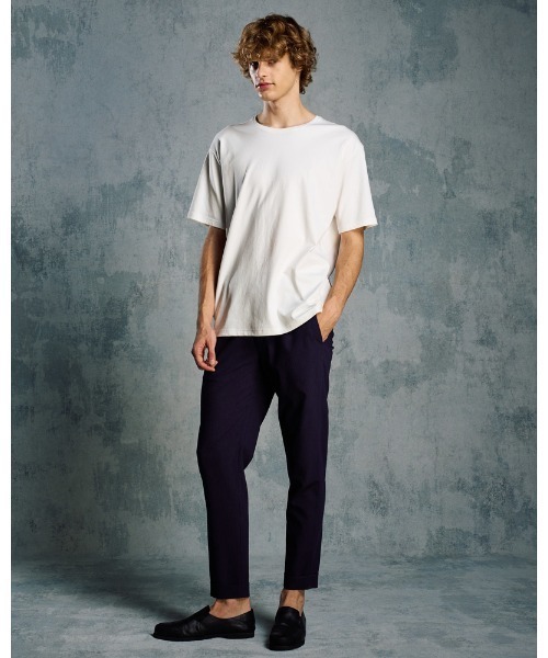 uvカット スラックス tuck slim slacks メンズの画像