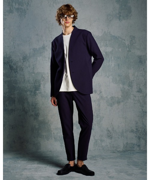 uvカット スラックス tuck slim slacks メンズの画像