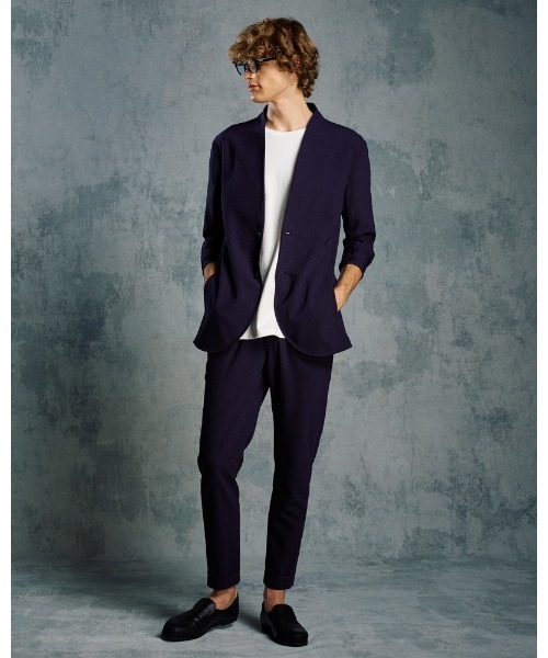 uvカット スラックス tuck slim slacks メンズの画像