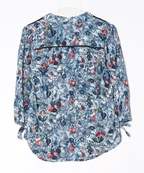 「SEE BY CHLOE」 花柄長袖ブラウス 36 ブルー レディース_画像2