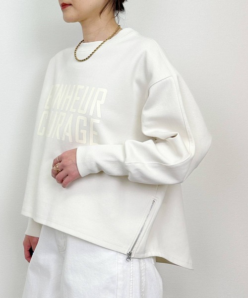Hogstyle ホワイト Tシャツ ファスナー付き LUGIVA（ルギヴァ） tシャツ 「セットアップ可能」ポンチサイド