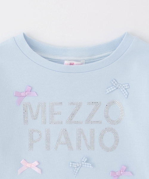 mezzo piano tシャツ ラインストーンロゴ 長袖Tシャツ キッズ 子供服