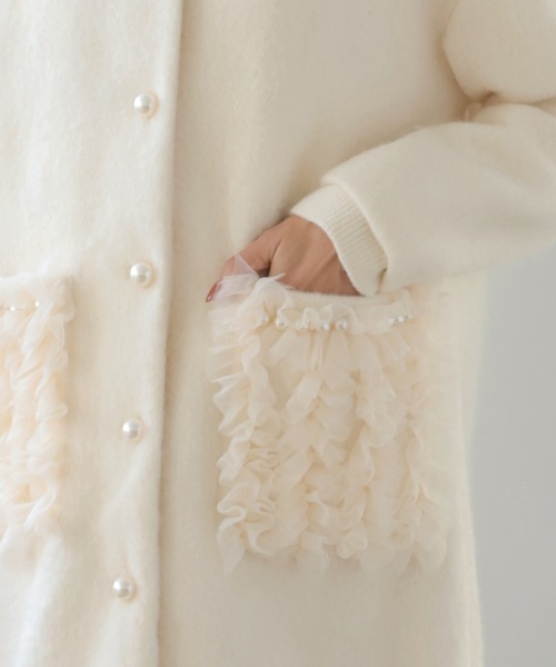 「MERAKI」 ノーカラーコート FREE グレー レディース_画像4