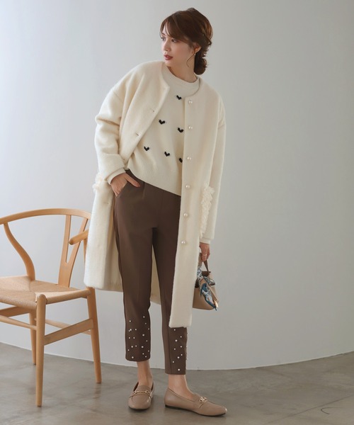 「MERAKI」 ノーカラーコート FREE グレー レディース_画像5