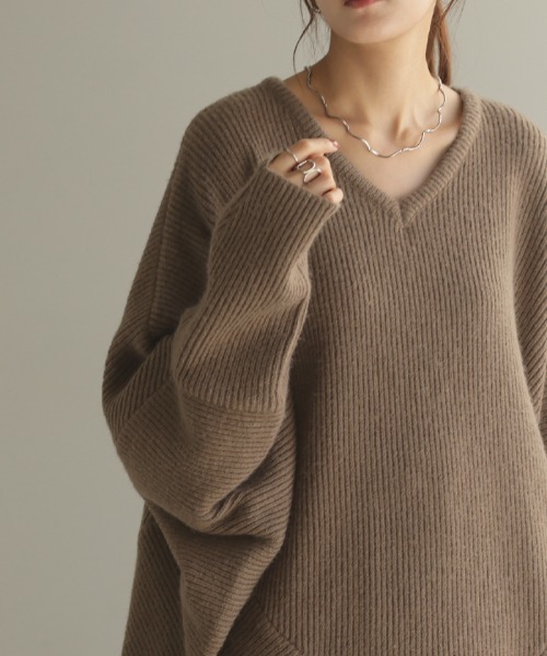 「HUG.U」 長袖ニット FREE レッド レディース_画像6