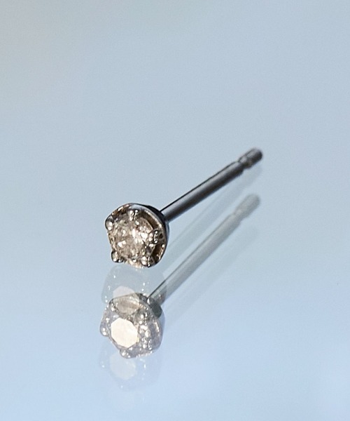 ピアス 「Pt900」一粒ダイヤモンドピアス/片耳/金属アレルギー対応 レディース メンズの画像