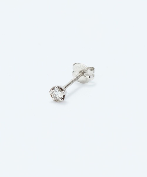 ピアス 「Pt900」一粒ダイヤモンドピアス/片耳/金属アレルギー対応 レディース メンズの画像