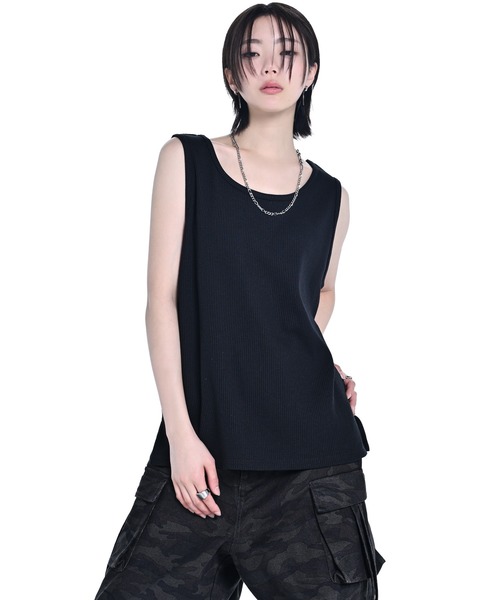 〚完売品〛HIDOLATRAL ブラック タンクトップ Mサイズ HAWAII FES / WEB］フラワー パイルタンクトップ [全3色] – muta
