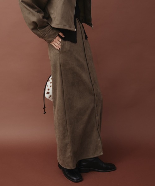 「Aunt Marie's」 ロングスカート - モカ レディース_画像4