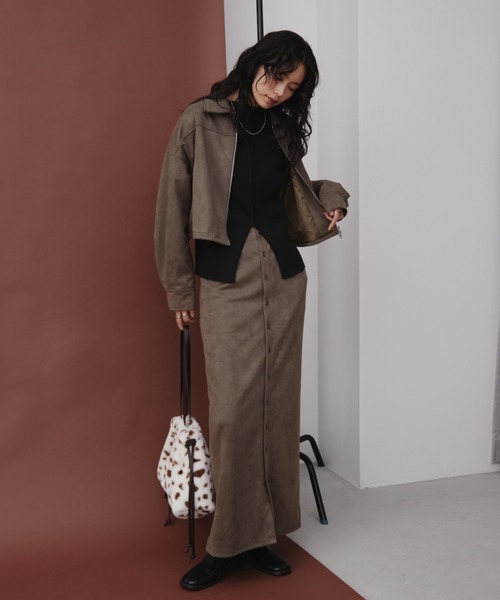 「Aunt Marie's」 ロングスカート - モカ レディース_画像6