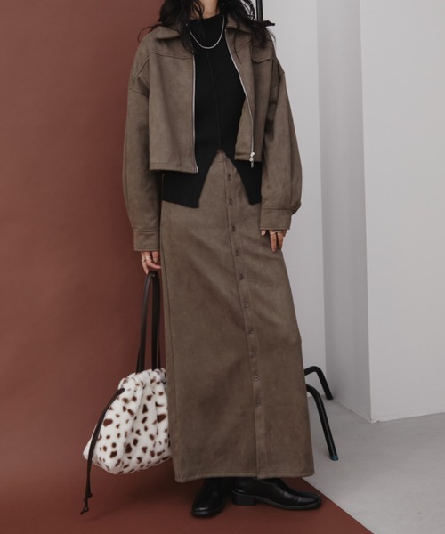 「Aunt Marie's」 ロングスカート - モカ レディース_画像8