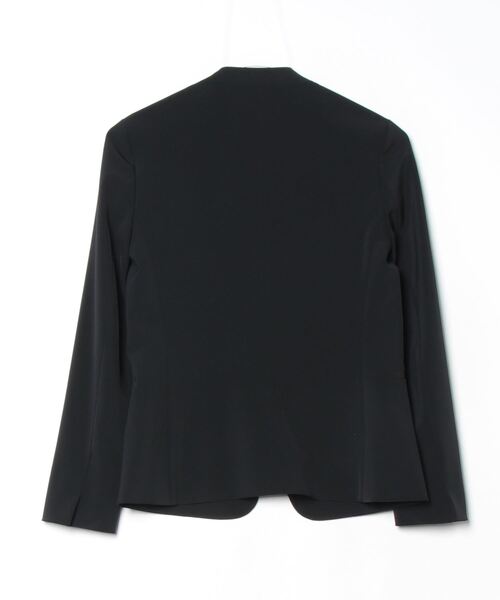 美品 グリーンレーベルリラクシング ノーカラーセットアップ 38 ネイビー 紺 green label relaxing（グリーンレーベルリラクシング） ノーカラー