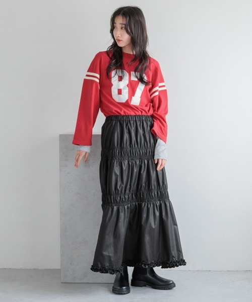 「LOWRYS FARM」 ロングスカート FREE シルバー レディース_画像3