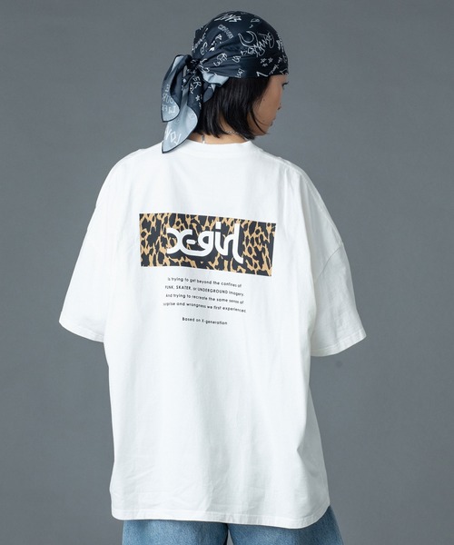 エックスガール X-girl（エックスガール） ドレス LEOPARD BOX LOGO S/S BIG TEE DRESS
