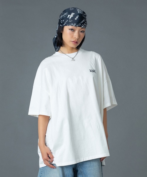 X-girl（エックスガール） ドレス LEOPARD BOX LOGO S/S BIG TEE DRESS