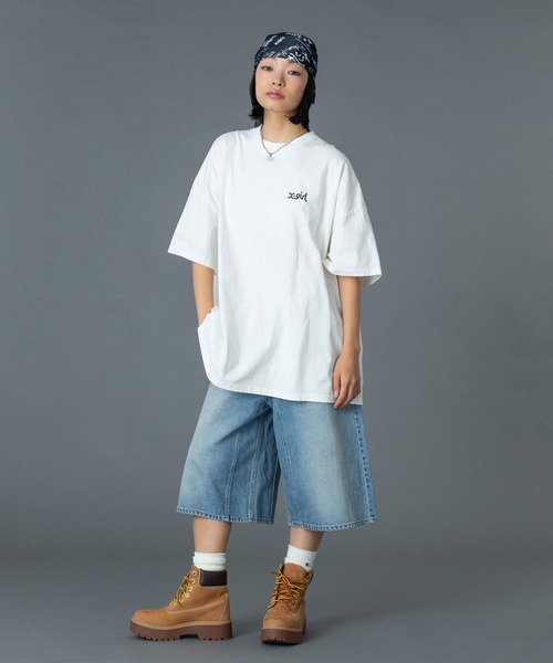 X-girl（エックスガール） ドレス LEOPARD BOX LOGO S/S BIG TEE DRESS