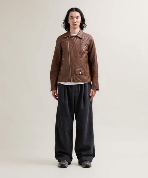 「CALIFORNIA OUTFITTERS」 「david chen」ライダースジャケット M ブラウン メンズ_画像7
