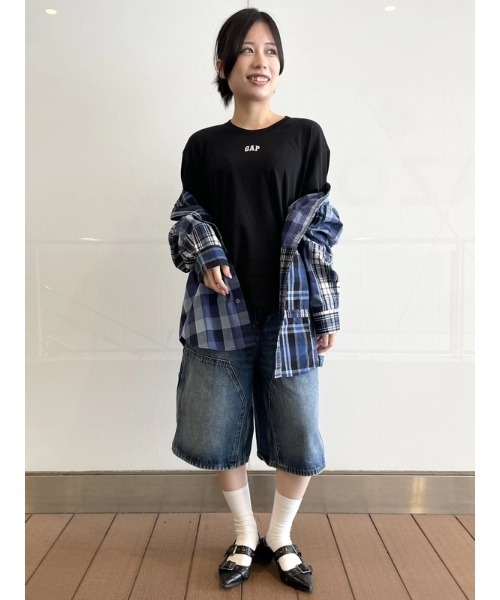 old GAP あいみょん着用オーバーサイズ Tシャツ ホワイト GAP（ギャップ） tシャツ 半袖 オーバーサイズ GAPロゴ チューニックT